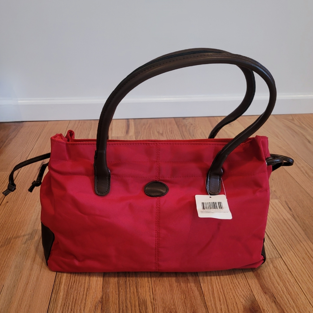 Kohl's | NWT Red Shoulder Tote with Brown Handles